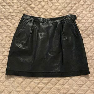 L’Agence Black Real Leather Mini Skirt